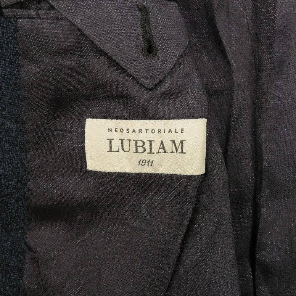 Lubiam Blazer 44L Blue Melange Wool Blend 3/2 Roll Textured Jacket LBM 1911